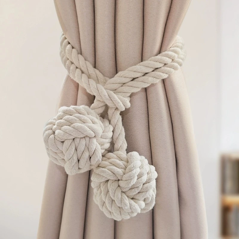 窗帘绑带简约现代窗帘绑绳手工编织纱帘束带棉窗帘扣卧室收拢挂绳