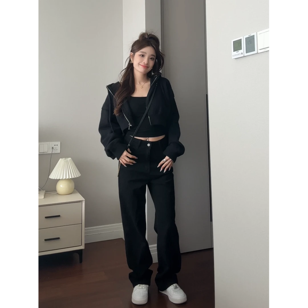 【保命神裤】文雅说高腰百搭牛仔裤显瘦设计感拖地裤休