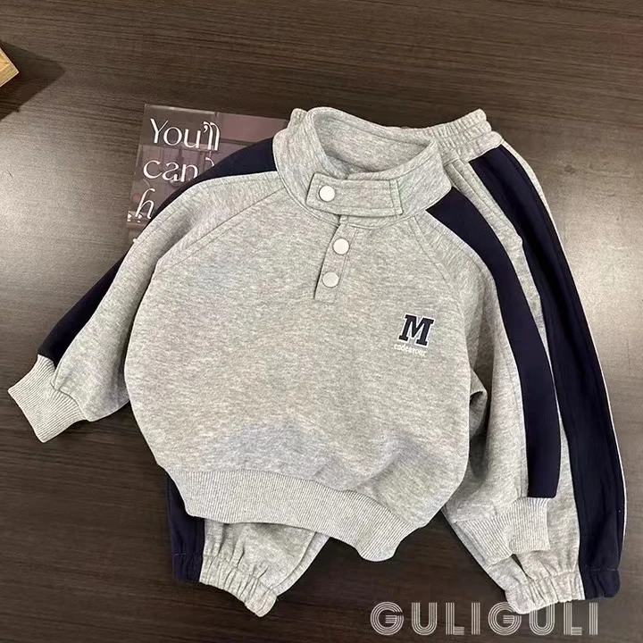 童装男女童2024新款秋季套装帅气韩范运动风儿童卫衣外套两件套