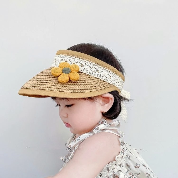 【粉丝专享】宝宝遮阳帽婴儿防晒帽儿童太阳帽夏季蕾丝空顶帽