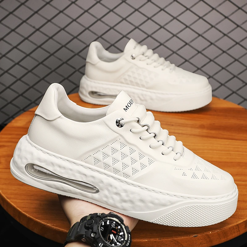 男鞋2024新款春夏厚底增高夏季休闲透气时尚男士款运动小白鞋潮鞋