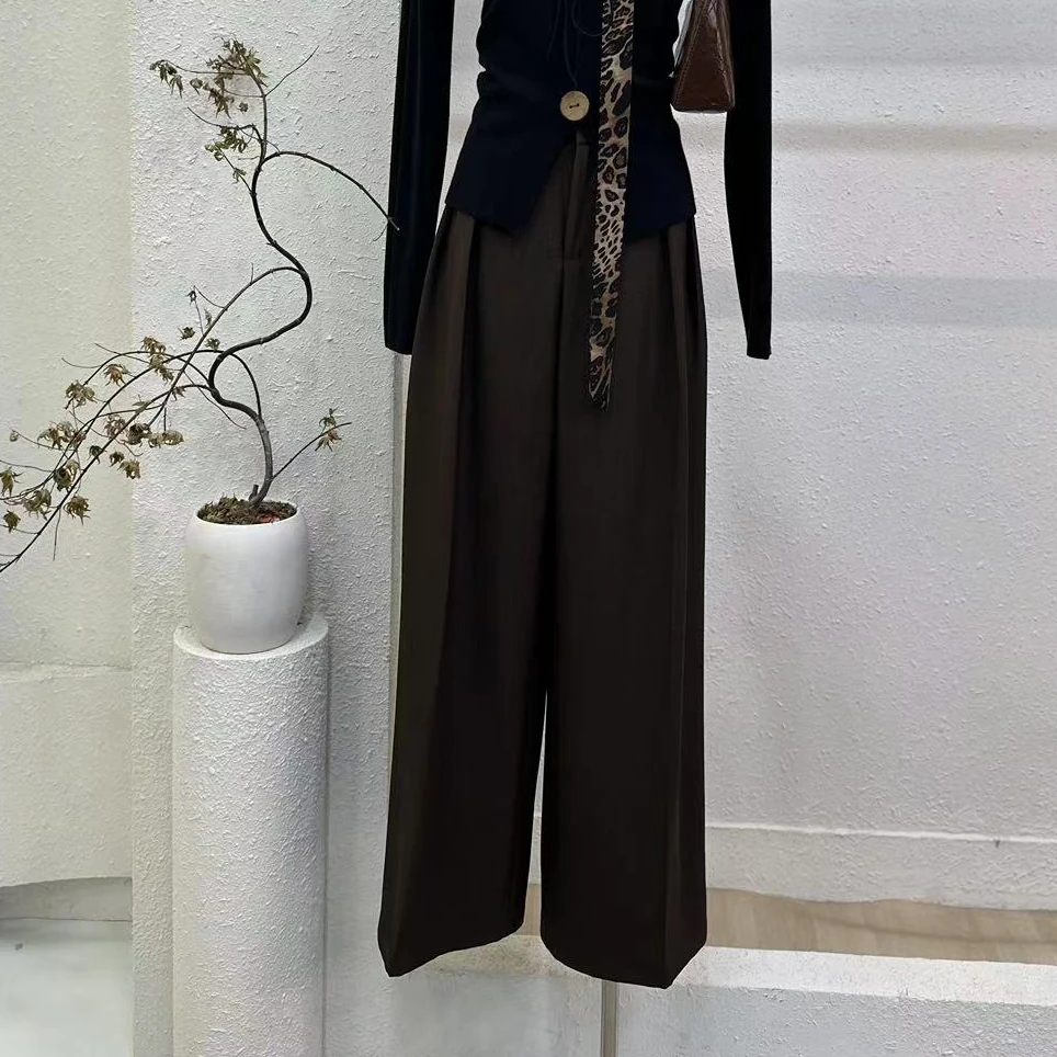 【极简风】设计感高腰直筒西装裤-16337