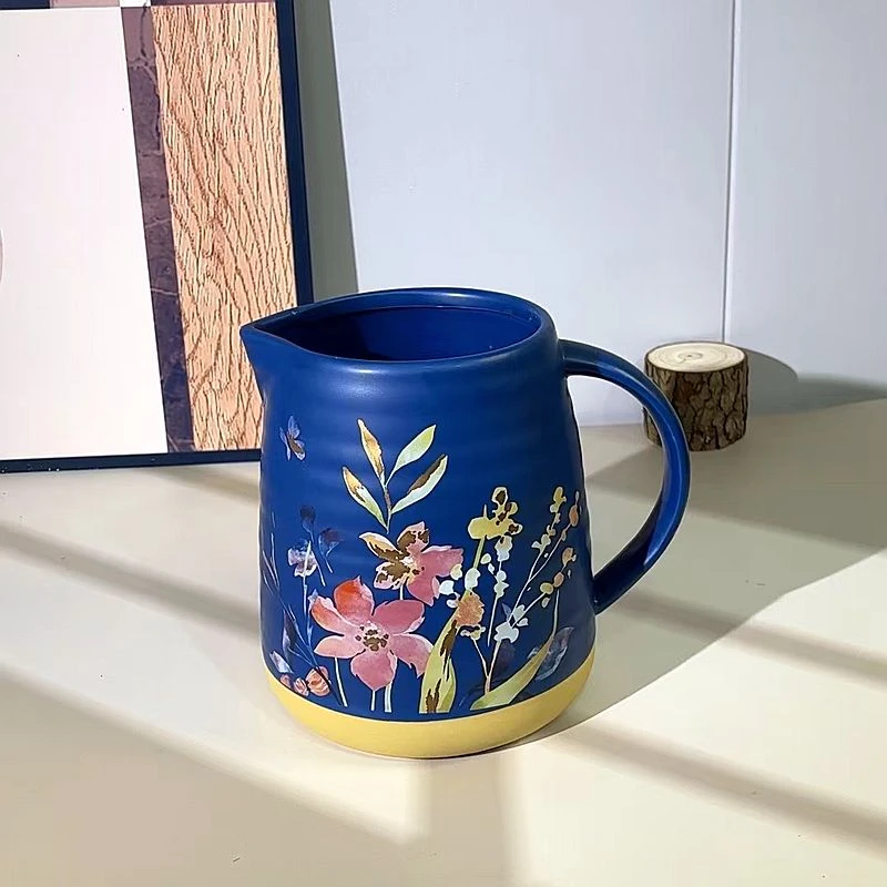 原创手工陶瓷花瓶景德镇复古手绘玫瑰花瓶鲜花花器