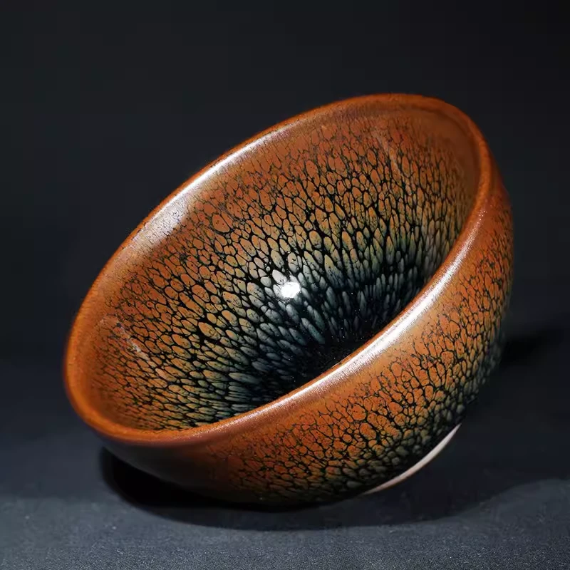 建盏手工烧制还原黄鹧鸪斑建盏茶盏大号主人杯单杯建窑铁胎建盏