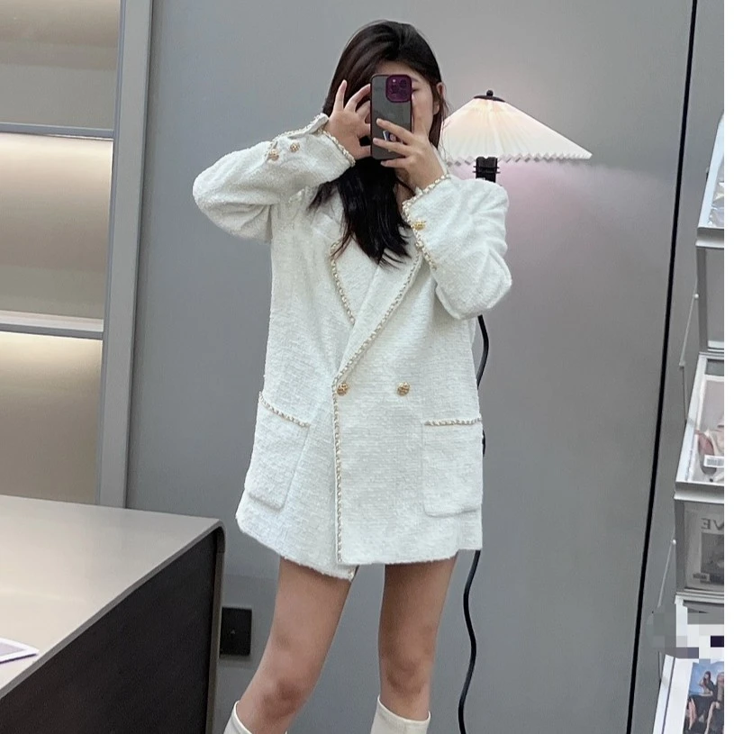 2025秋冬新款直筒芭莎之夜香风外套V1106