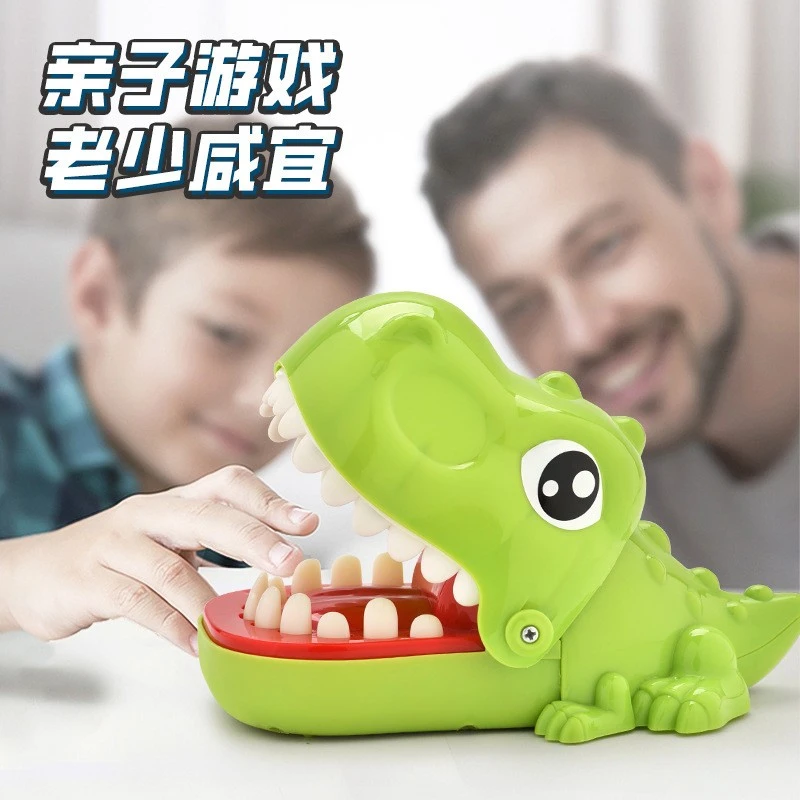牙胶咬手指的大嘴巴恐龙解压鲨鱼整蛊玩具牙齿儿童亲子互动游戏