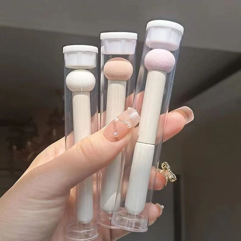 蘑菇头海绵遮瑕刷遮黑眼圈遮痘印海绵刷便携小馒头遮瑕刷小号迷你