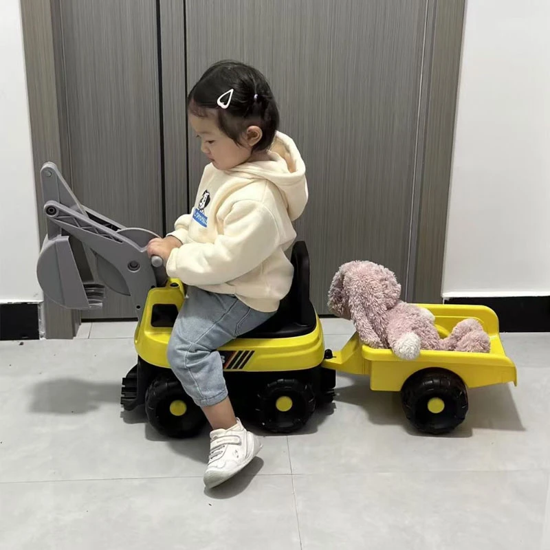 儿童挖土机挖掘玩具大号工程车旋转挖土机音乐儿童礼物