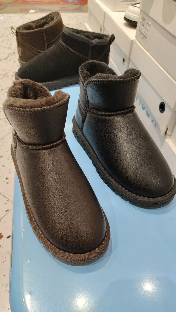 【华小姐】【男士】秋冬季新款时尚潮流圆头平底加毛雪地棉靴808