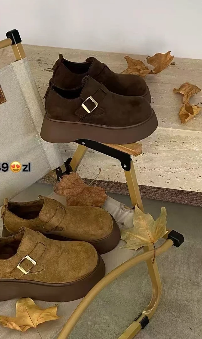 【华小姐】秋季新款时尚潮流圆头厚底百搭小短靴6089