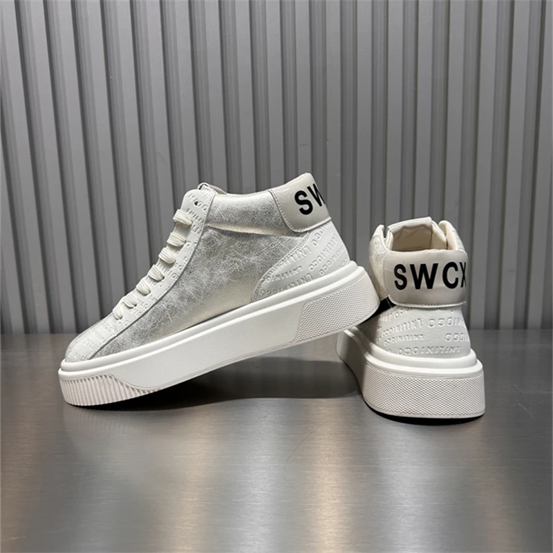 男鞋2024秋冬季单棉同款厚底高帮休闲鞋舒适百搭潮流时尚运动鞋男