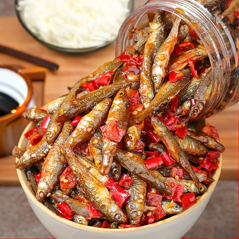 湖南湘味柴火鱼下饭菜罐装湖南特产柴火鱼下饭菜小鱼仔220g/瓶