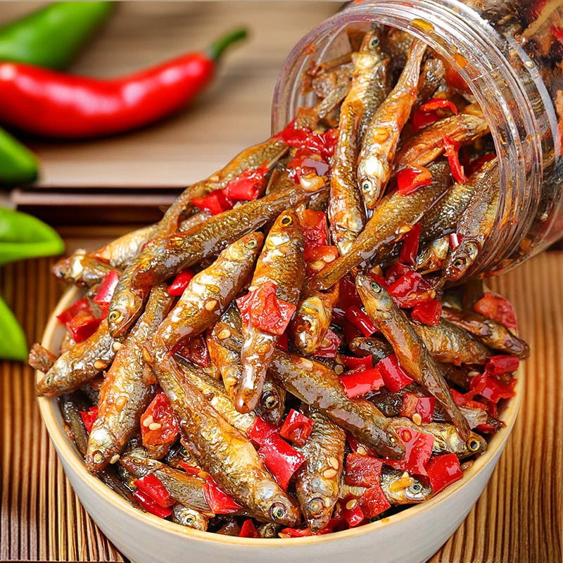 湖南特产香辣柴火鱼下饭菜罐装湘味柴火鱼彩椒小鱼仔220g/瓶即食