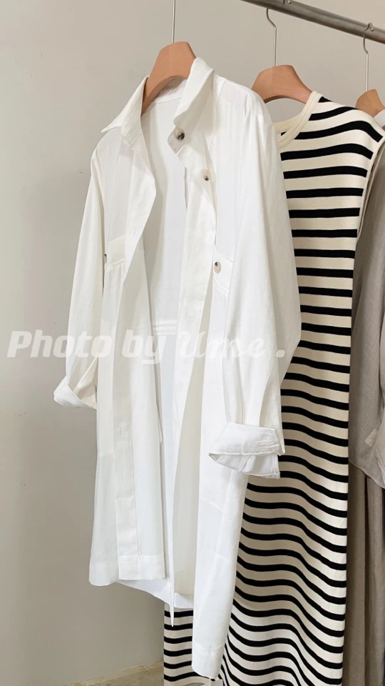 韩Ec*o 春夏款风衣薄中长款抽绳款设计感｜no退no换