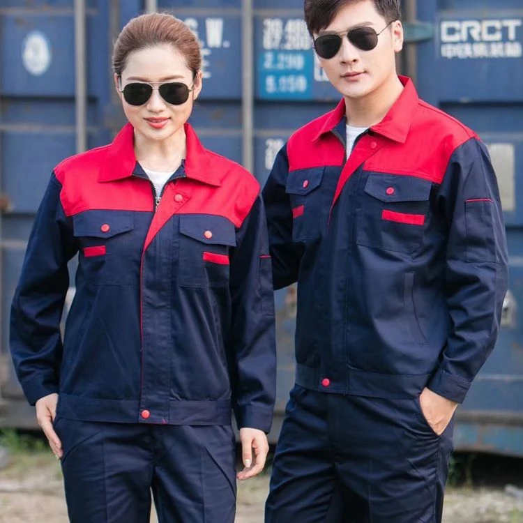 春秋单上衣工作服男耐磨电焊汽修劳保服工厂车间工程长袖拼色拼肩