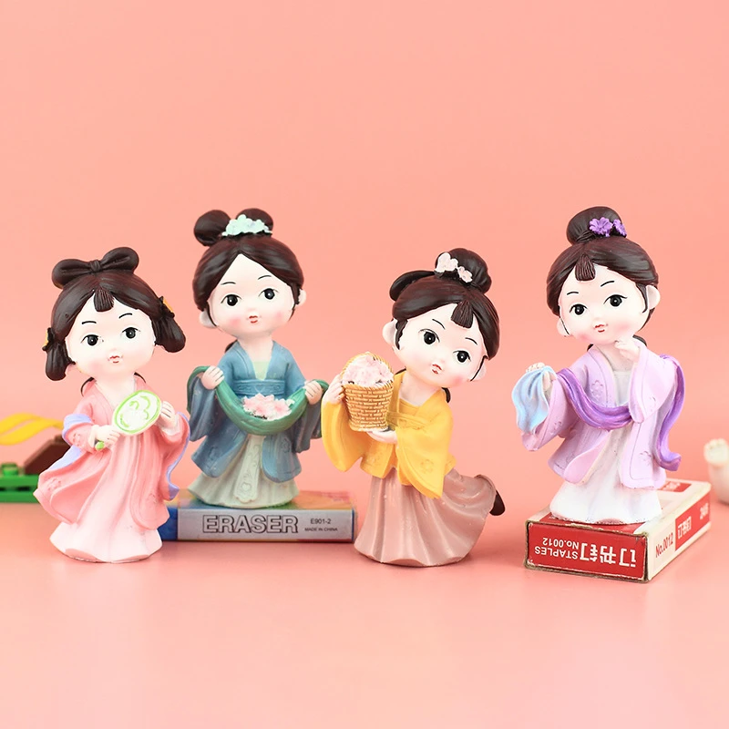 新款汉服古装女孩宫廷古风娃娃少女心房间家居布置汽车内饰品摆件