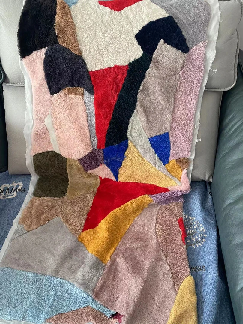 直播间万能拍价格           毛毛沙发垫羊皮坐垫双面欧美卧室
