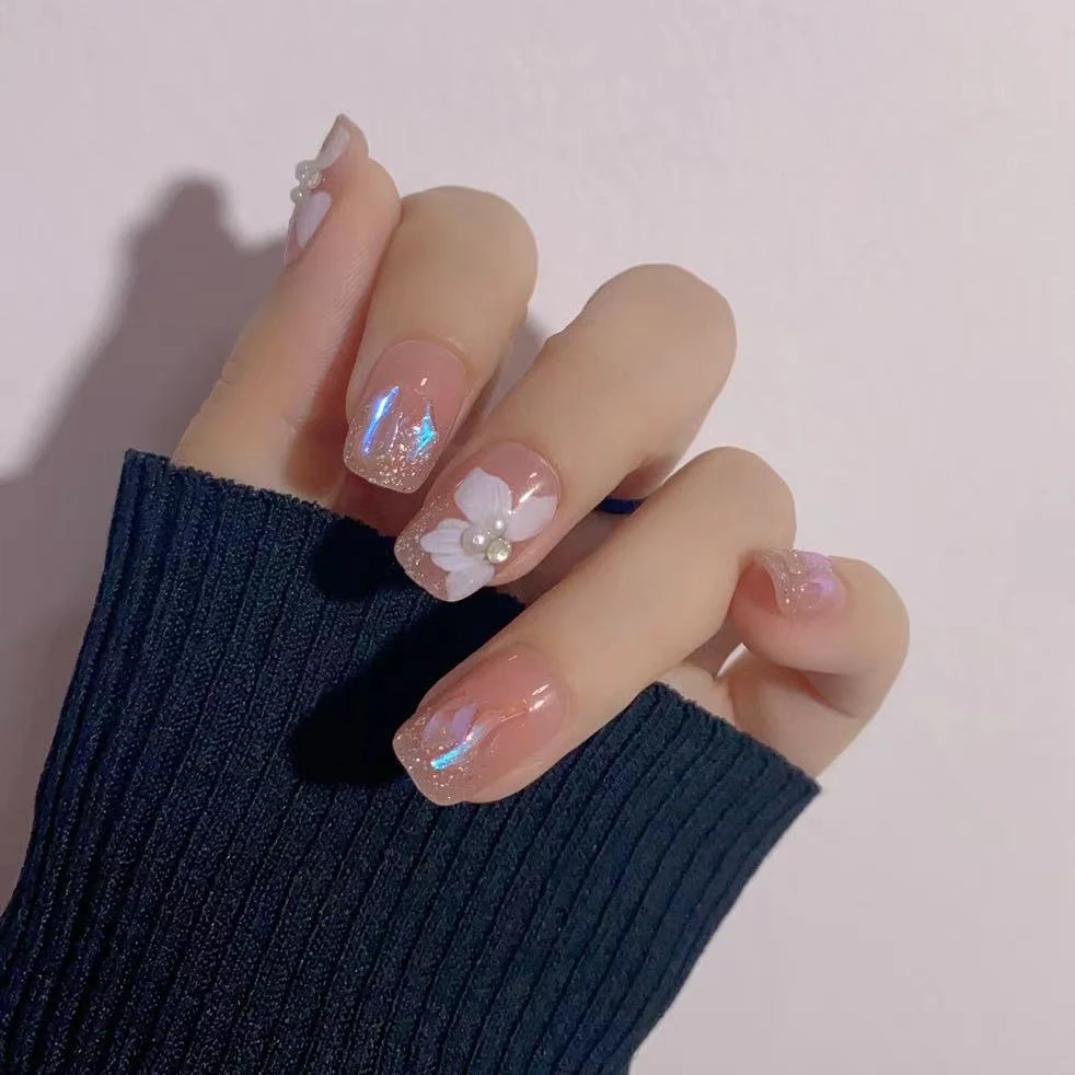 （可长可短）冰点花花穿戴甲指甲贴片假指甲美甲贴片美甲高级感指甲