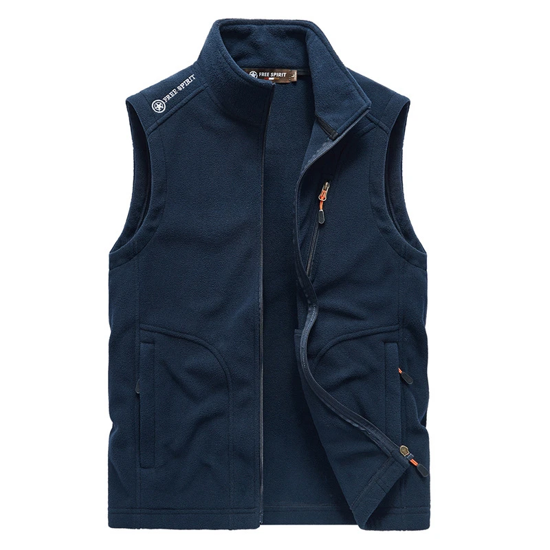 2023秋冬季立领大码男士加绒马甲加厚保暖背心外套抓绒无袖坎肩