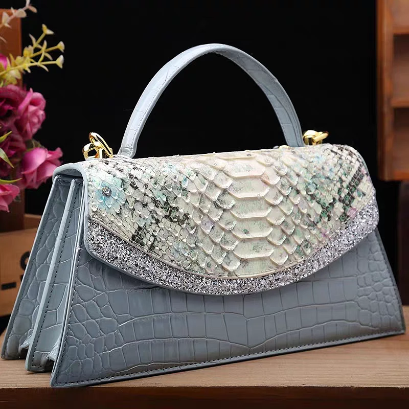 2025新款国潮风梯形手提包6007蓝色