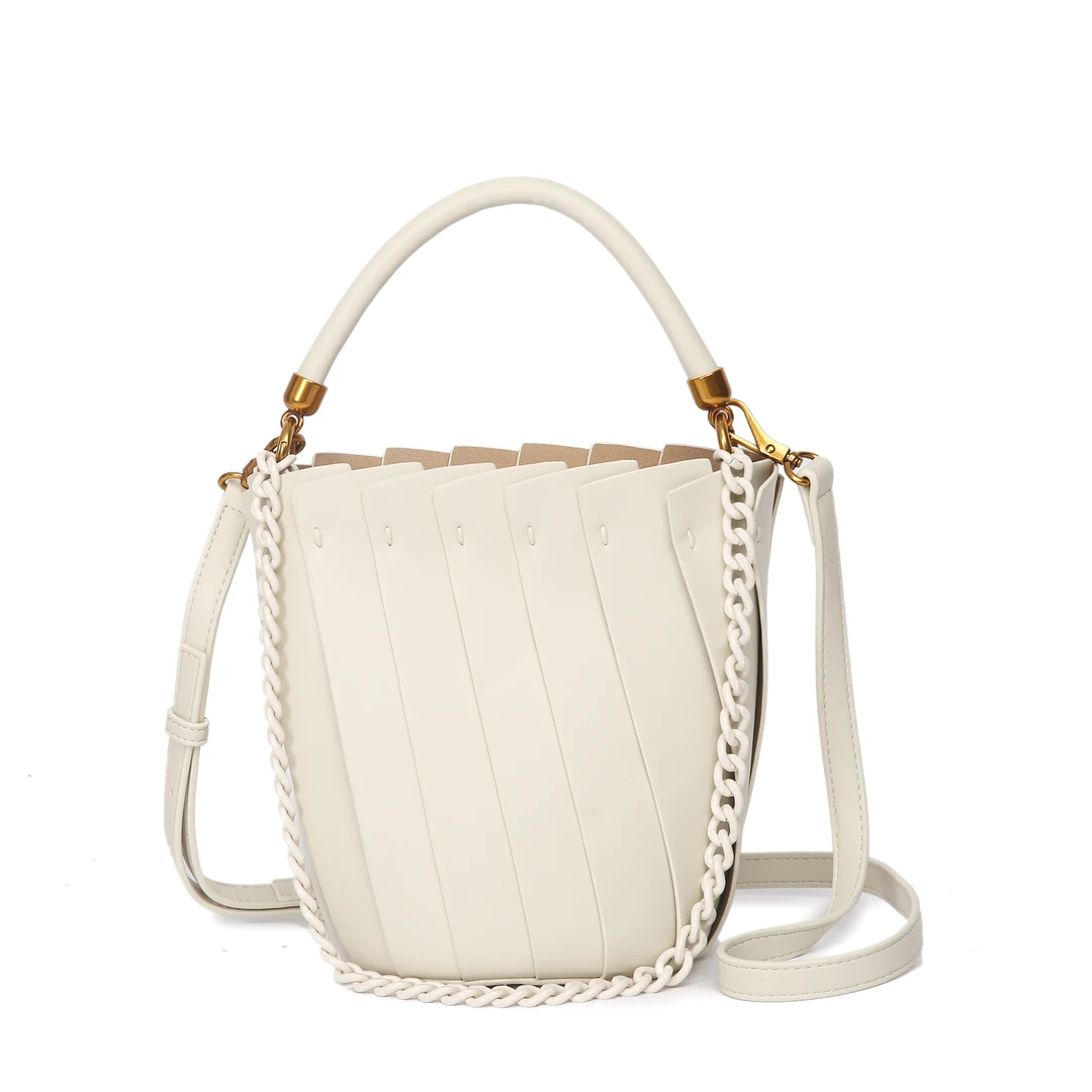 2024新款水桶包链条包0809米白