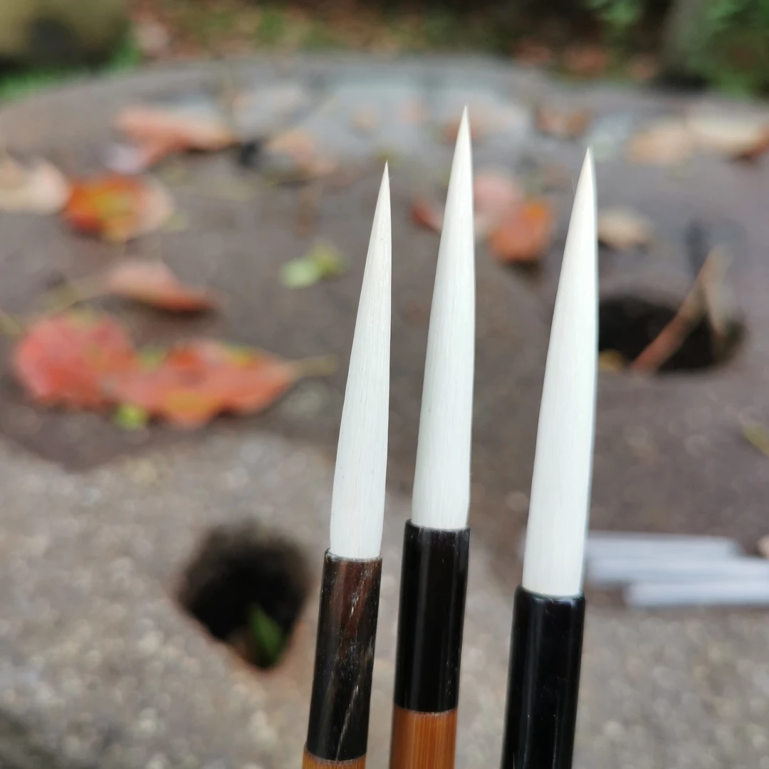 善琏湖笔厂老笔柳眉纯羊毫细光峰瘦锋羊毫行草书毛笔