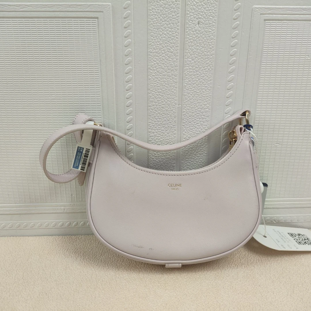 99新 Celine/思琳 麦殿甄选/赛琳粉色牛皮单肩包全套20CM