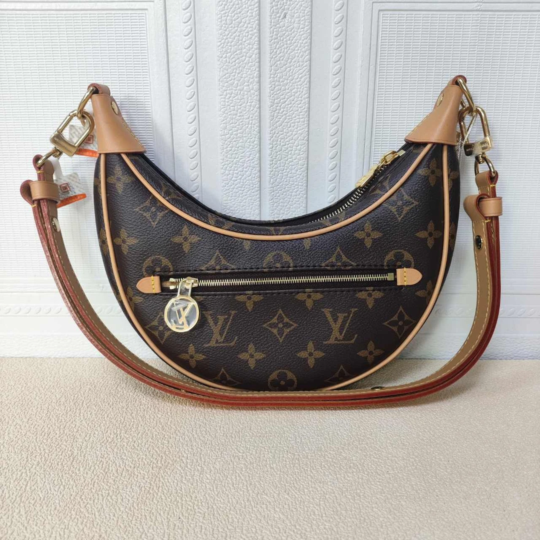 95新 LouisVuitton/路易威登 麦殿甄选/老花月亮包底长23棕色