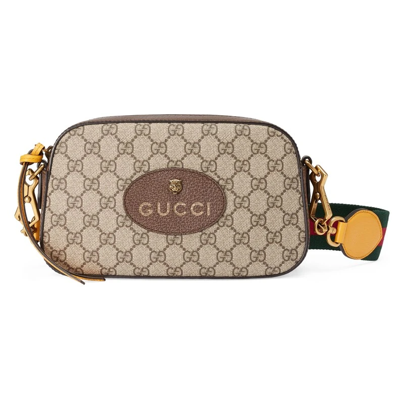 95新 GUCCI/古驰 麦殿甄选/古驰老花虎头相机包底长24cm棕色
