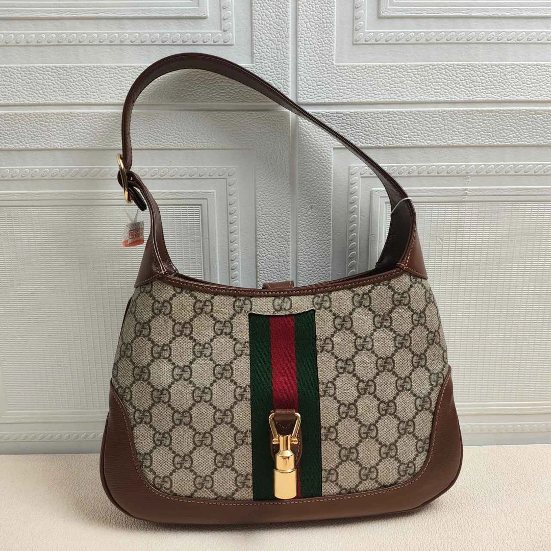 99新 GUCCI/古驰 麦殿甄选/古驰老花1961底长28cm棕色/腋下包