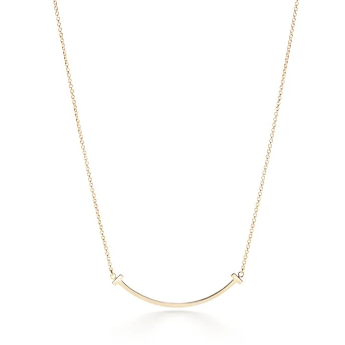 99新 Tiffany & Co./蒂芙尼 麦殿甄选/蒂芙尼18K黄金笑脸项链小号