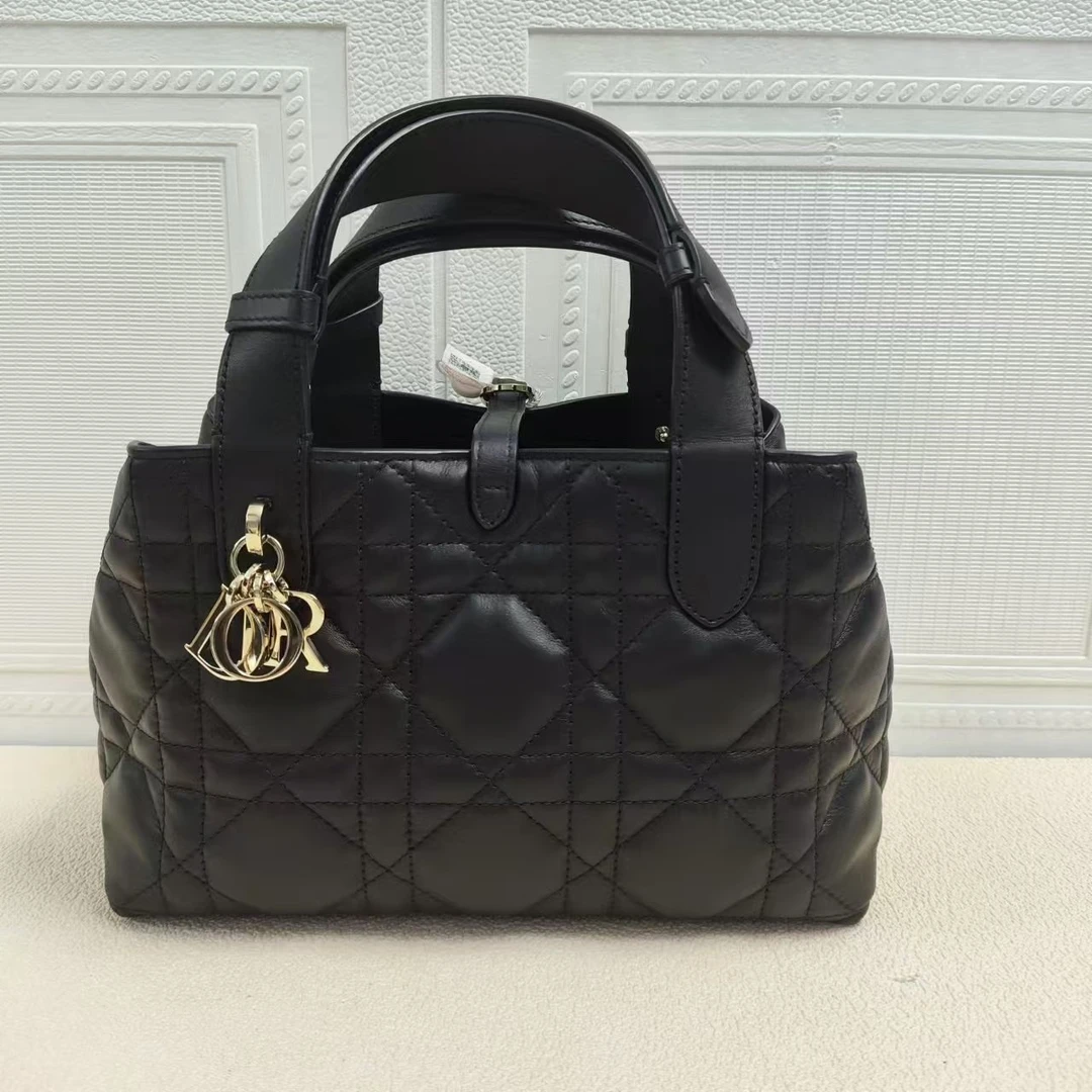 99新 DIOR/迪奥 麦殿/迪奥Toujours手提包底长24cm黑色/手提土著