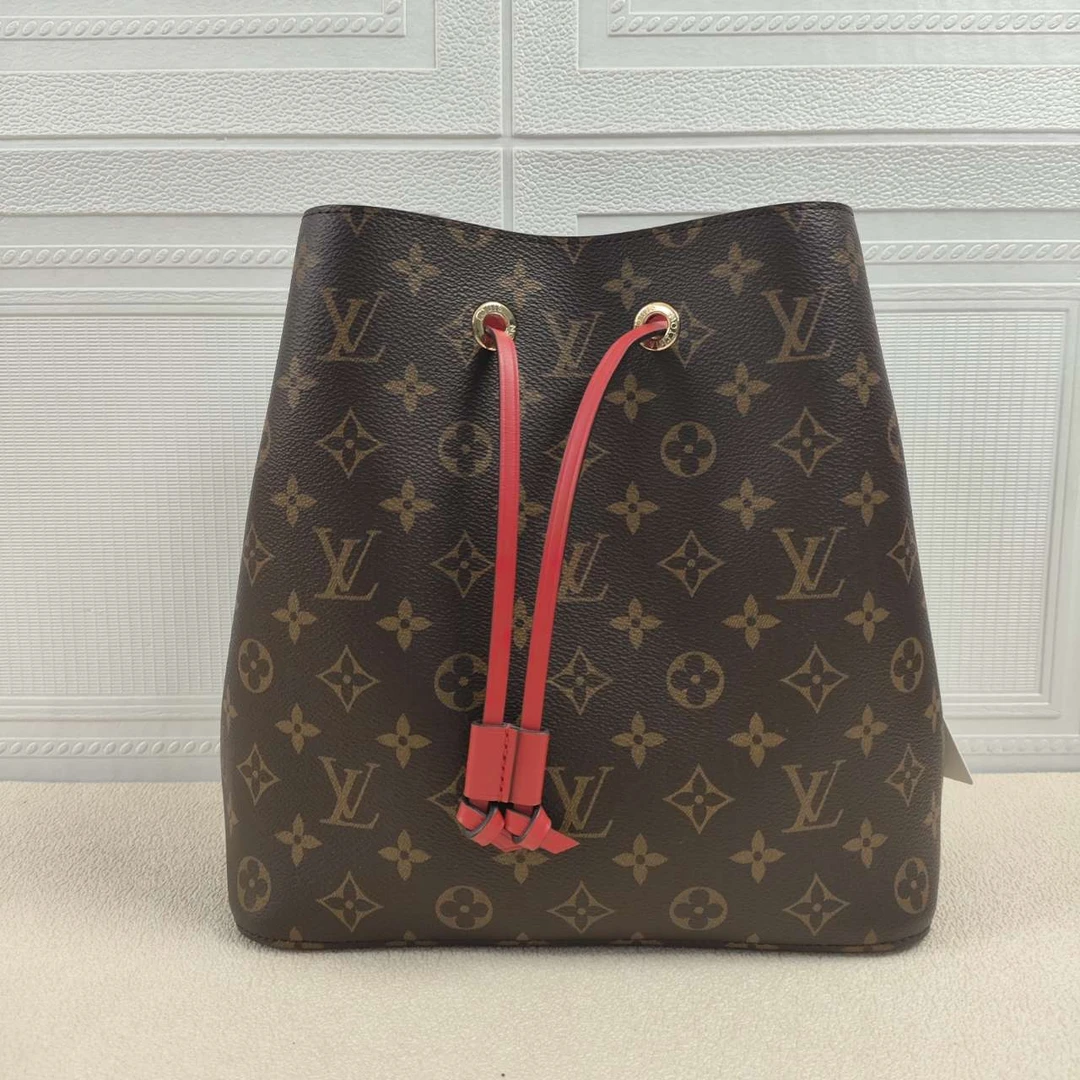 99新 LV LV老花水桶底26棕色红衬/红桶