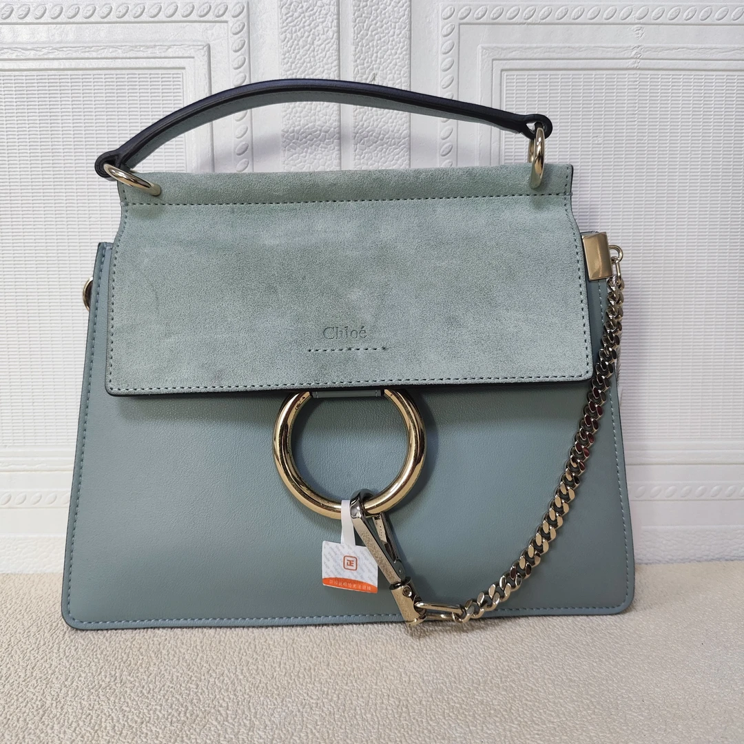 95新 Chloe/蔻依 麦殿甄选/克洛伊牛皮单肩包26cm蓝色/手提包