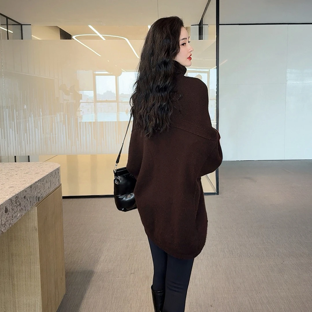 TU女装重磅高克重全羊绒高领毛衣25年新款慵懒感针织衫百搭上衣
