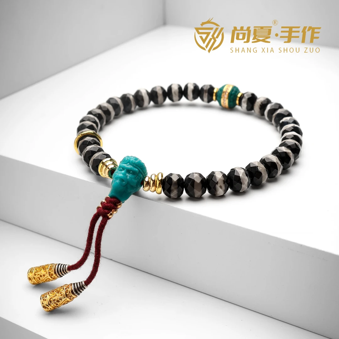 尚夏【药师系列】7.8MM黑玛瑙一线药师钻面搭配天命人手持AZX010-2