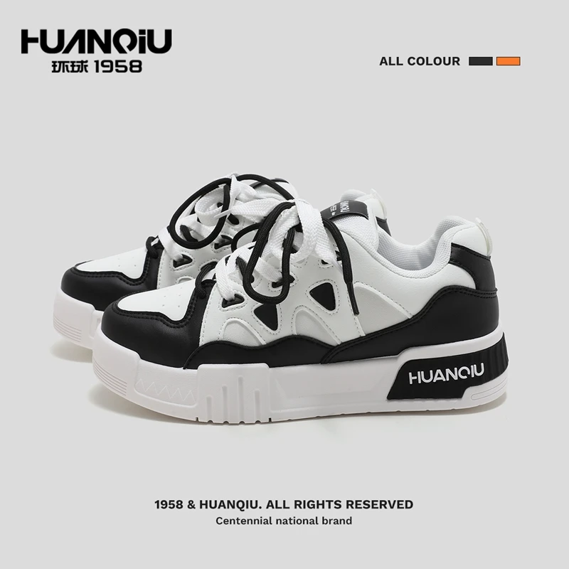 环球时尚潮流黑白板鞋