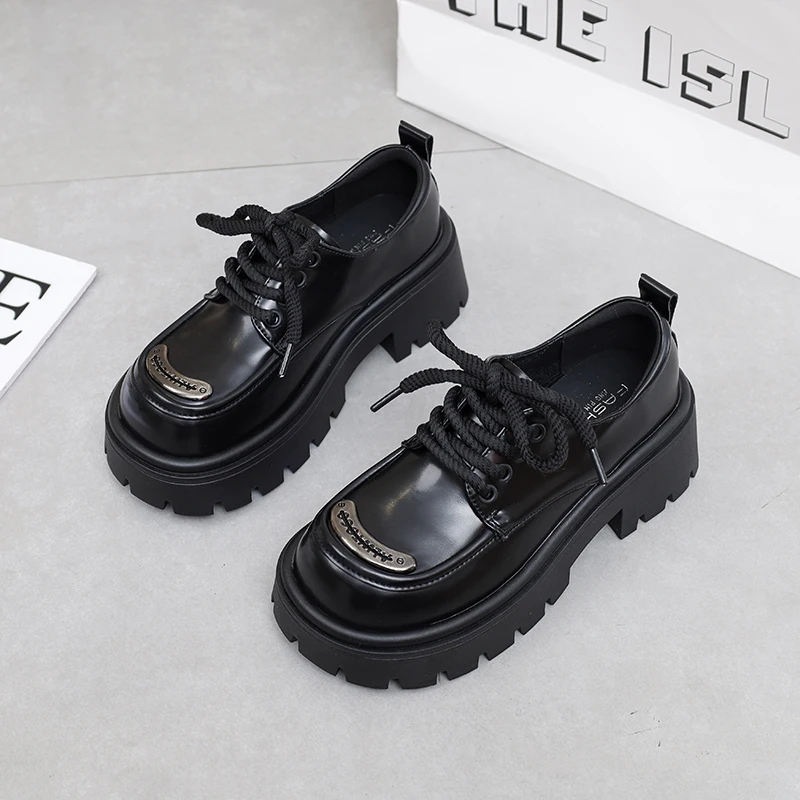 门店价499！时尚厚底乐福鞋   黑色/棕色  货号8611