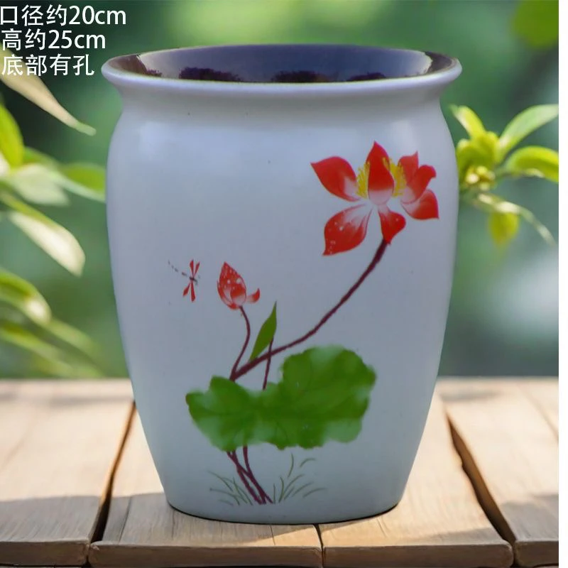 手绘花盆口20高25