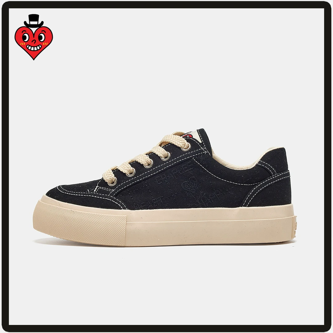 查尔斯桃心女鞋夏季2024新款透气休闲帆布鞋简约时尚潮流轻奢板鞋