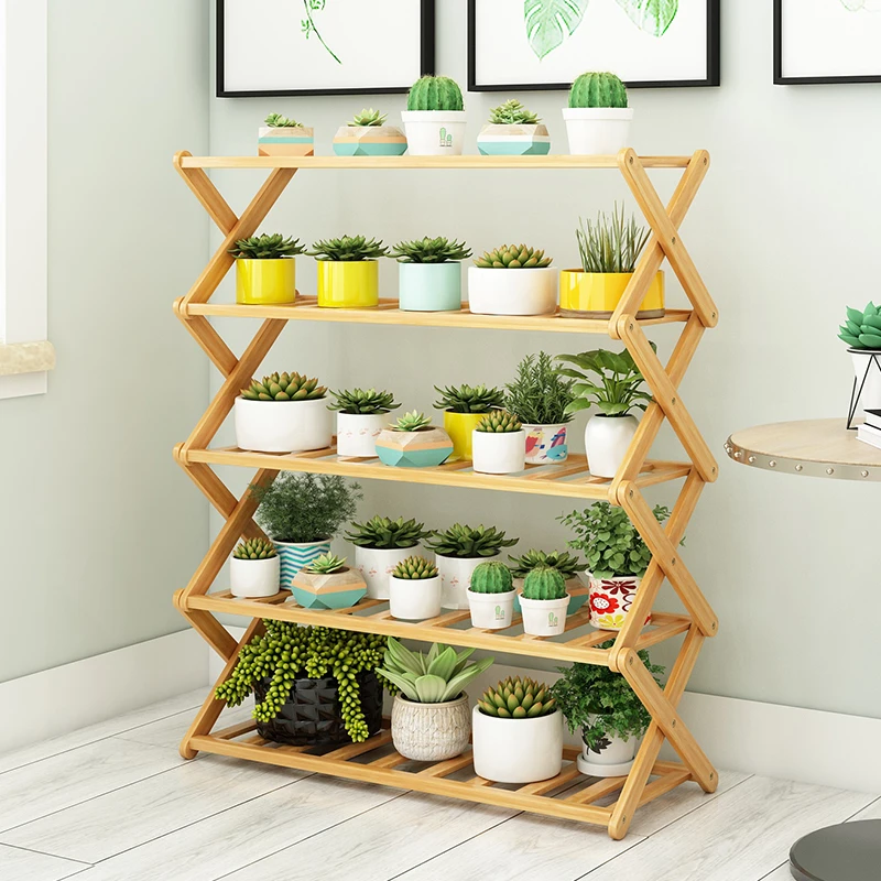 在云端花架子多层室内客厅置物架储物装饰多肉落地家用交叉花盆架