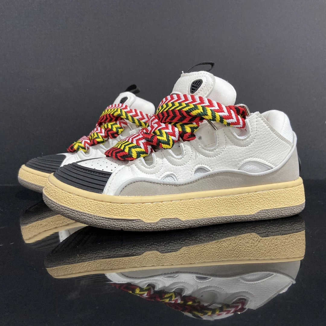 情侣款2023新款潮鞋厚底休闲鞋国际风板鞋子男女潮小众百搭德训鞋