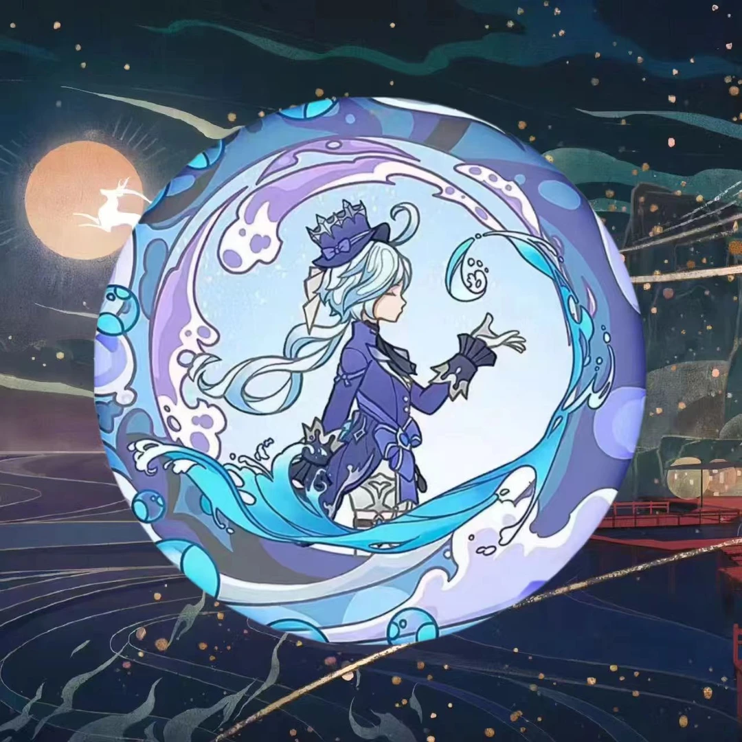 游戏徽章吧唧海灯节系列散兵魈胡桃神里凌华万叶马口铁胸针挂饰