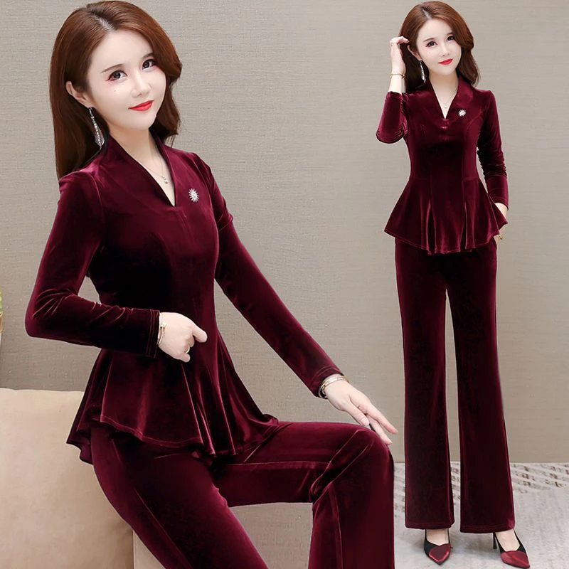 金丝绒套装2025新款洋气最新款小香风矮个精致洋气衣服女