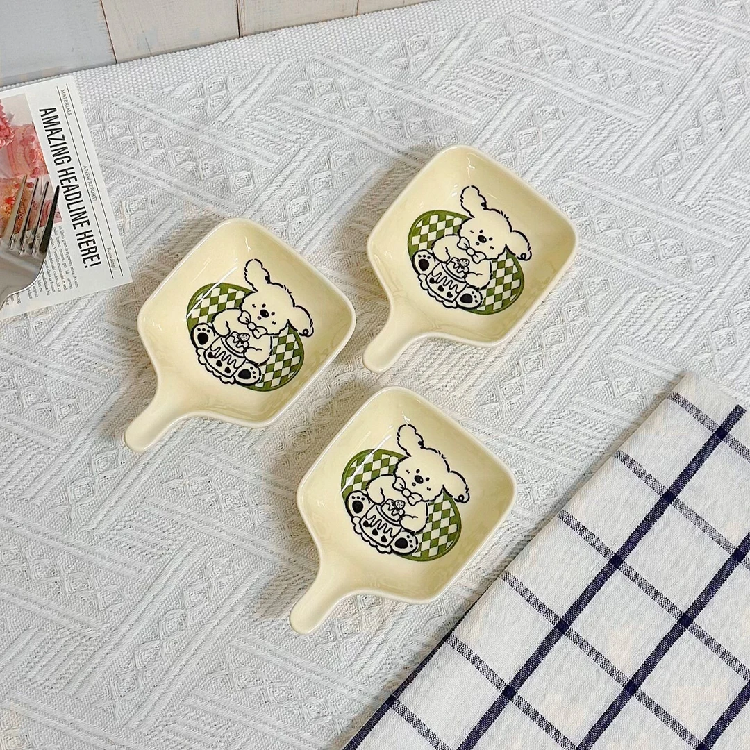 【奶油小狗】美式复古小狗陶瓷蘸料碟味碟可爱家用创意调味碟子