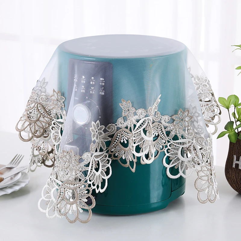 空气炸锅防尘罩盖布高档蕾丝电饭煲微波炉破壁机遮罩简约万能盖巾