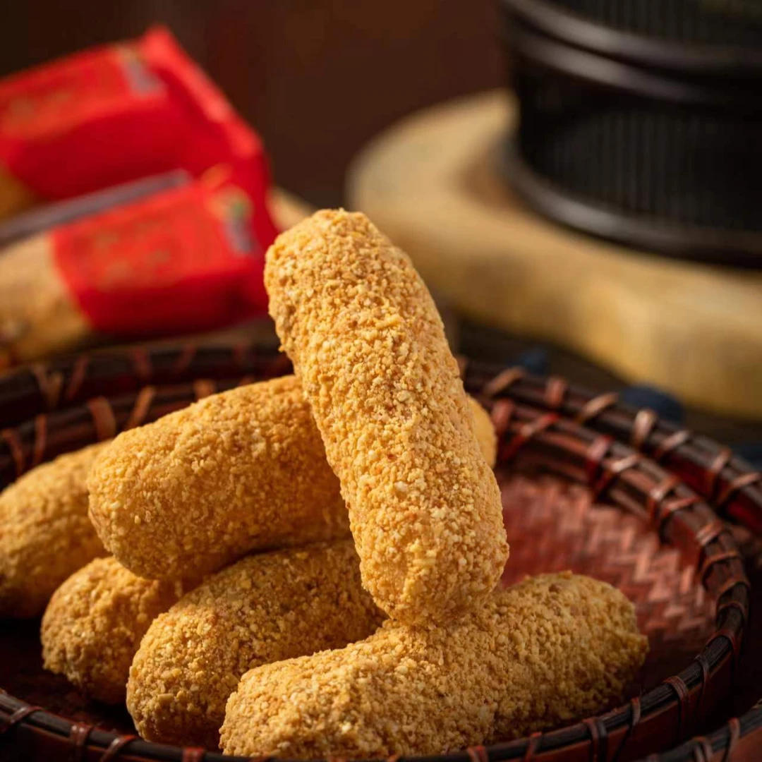 闽南特产小吃福建泉州永春卓埔麻粩咸葱花生酪传统茶点永春麻粩