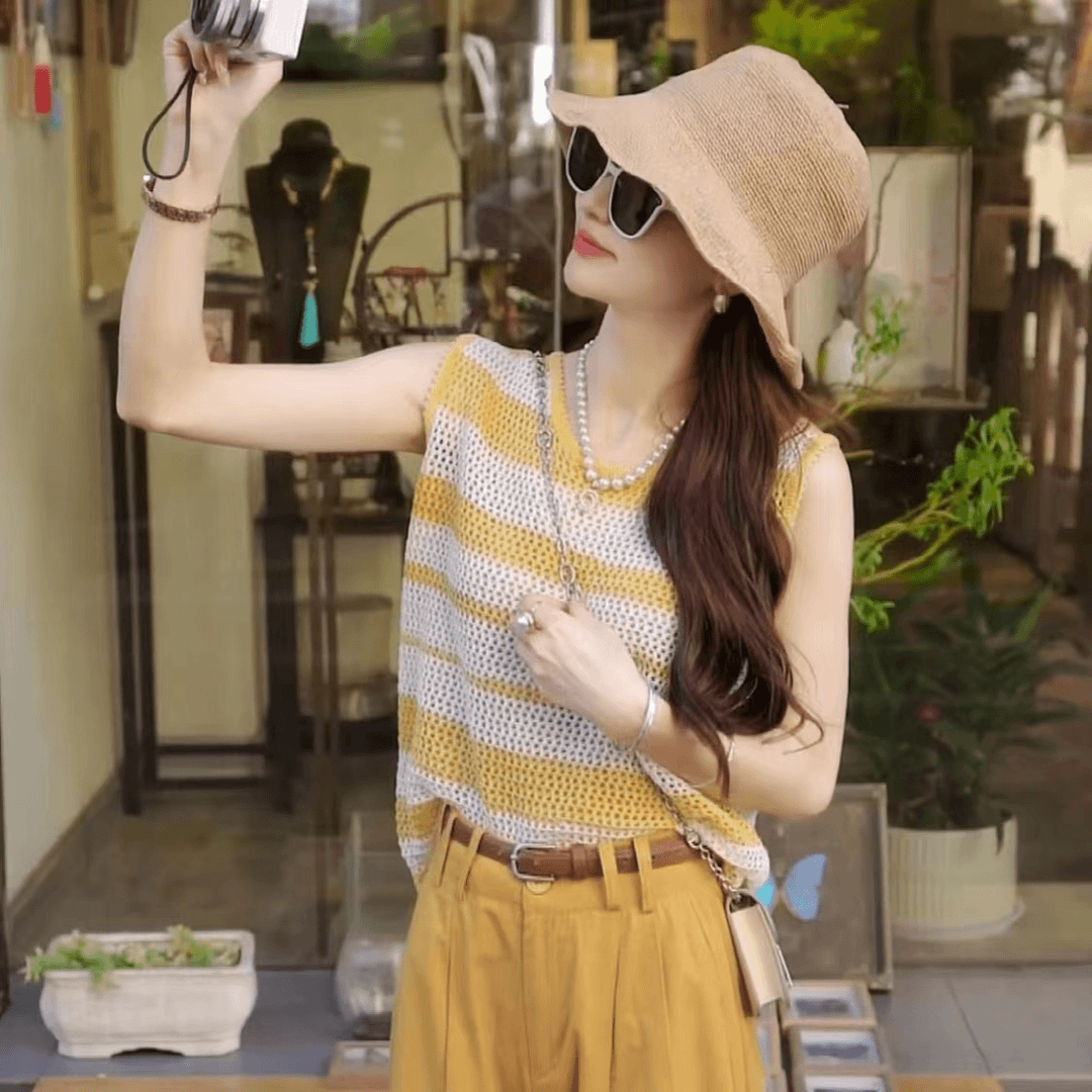 【惠子推荐】2024年夏季新款时尚休闲百搭气质无袖针织上衣ZZ1111