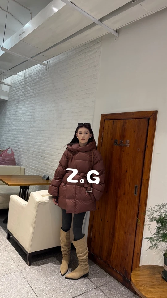 【紫·更】时尚洋气羽绒服女中长款宽松大气保暖冬季新款