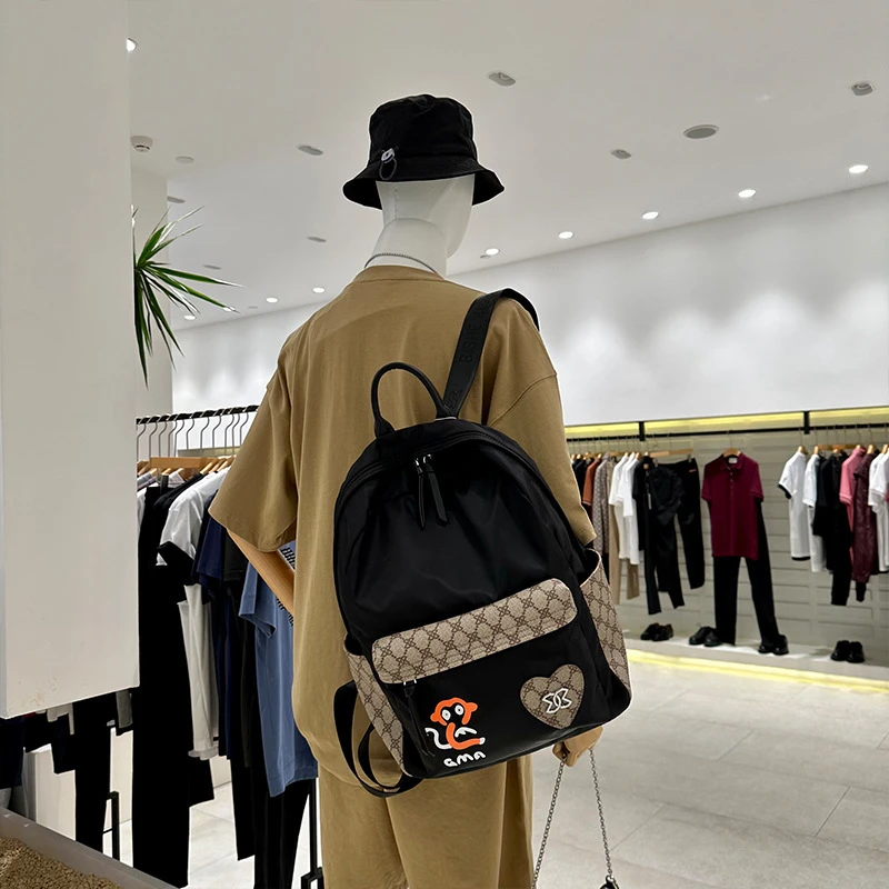 韩双肩包女2024新款大容量大学生背包旅行书包电脑包男潮双肩背包